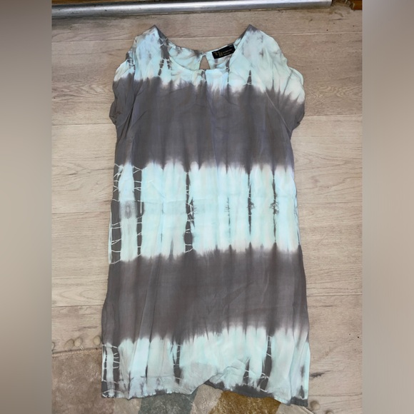 Blue & gray tye dye dress - Picture 1 of 3